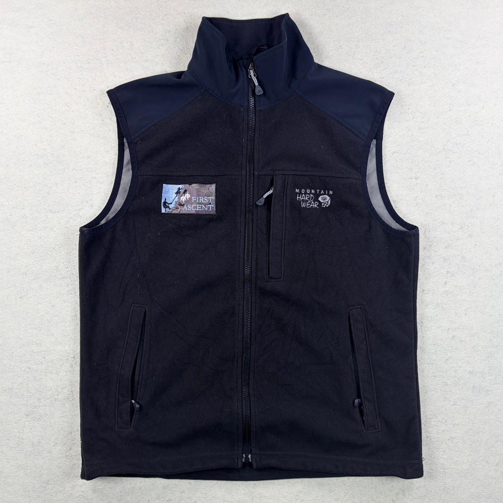 Mountain Hardwear Mens First Ascent Fleece Vest Black Full Zip Size Medium